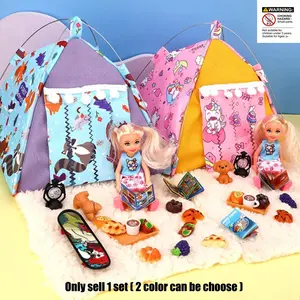 Simulation Mini Camping Tent Toy, DIY Pretend Play Toy, Parent-child Interactive Role Playing Toy, Ideal Birthday Gift for Girls, Portable Play Area