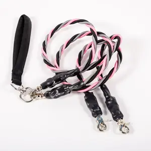 Large Double Bungee Leash - Detachable Expandable Leash for Large to Large Dogs Up to 60 Pounds - 5ft to 6ft Length - Strong 1st Grade Rubber - USA Made