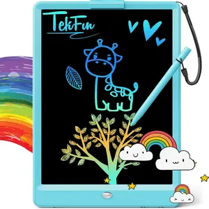LCD Writing Tablet Doodle Board, 10inch Colorful Drawing Tablet Writing Pad, Kids Travel Essentials, Toddler Toys for 3 4 5 6 7 8 Year Old Girls Boys (Blue) Colorful LCD Writing Tablet Pack