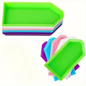 1/2pcs Multicolor Plastic Diamond Painting Bead Sorting Trays Set - Easy Pour Design, Spacious Craft Jewelry Organizers for DIY Diamond Art, Convenient Accessories and Tools for Efficient Bead Management and Organization