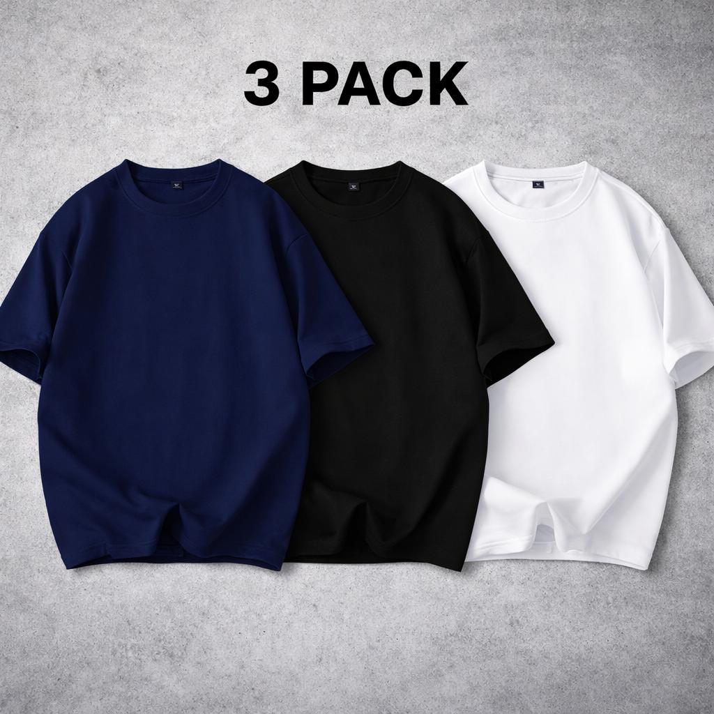 5-pack unisex short-sleeve T-shirts, American basic style, heavyweight high GSM, oversized casual athletic design; versatile tops available in multiple colors; a multi-piece set—versatile and suitable for various occasions, ideal for summer wear and a war