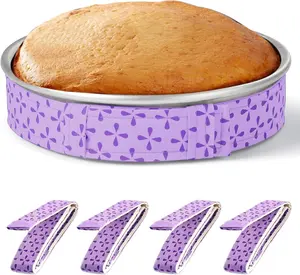 4 Piece Cake Strips for Even Bakery Super Absorbent Baking Strips for 8 and 10 Inch Cake Pans Prevents Domed Tops Cracked Edges Essential Baking Supplies starfa lab