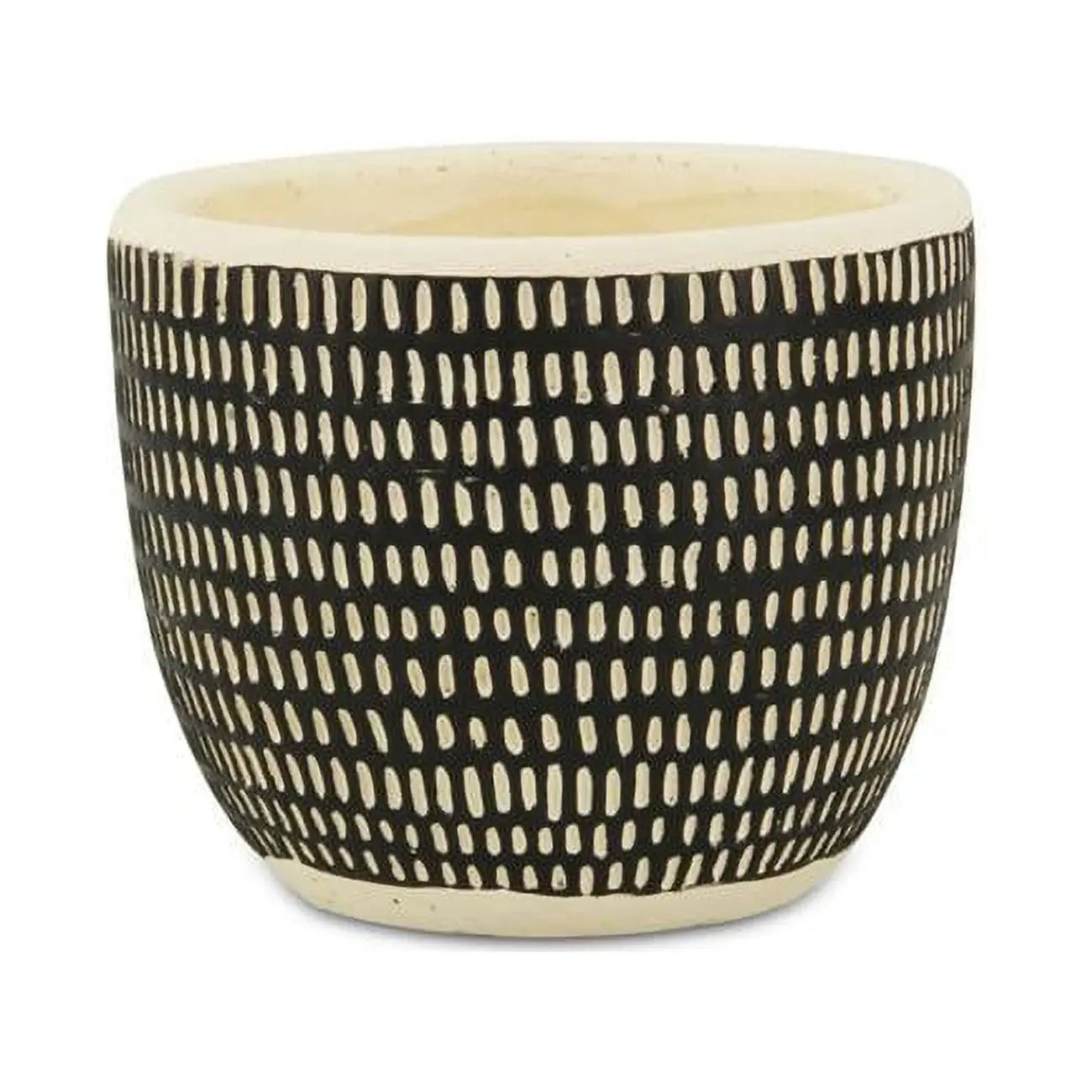 Cheungs 5787L Sankabe Dotted Pattern Ceramic Mold Pot, 5.75x5.75x4.75 in, Handmade Textured Indoor-Outdoor Planter, Handmade Textured Flower Pots, Indoor-Outdoor Flower Pots