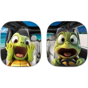 Funny Frog Car Sun Shade for Windshield Cute Sunshade 2 PCS Front Windshield Sun Shade Reflect UV Sun and Heat and Protect Your Car