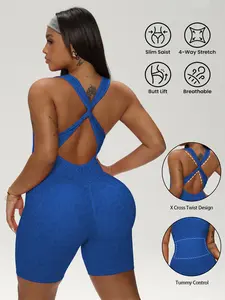 Women's Plus Size Leopard Print Yoga Jumpsuit, Breathable Running Fitness Training, Comfortable Sportswear for Women