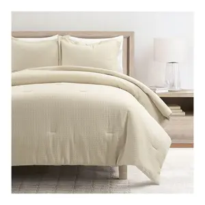 Lush Decor Haniya Solid Waffle Comforter Set 3pc F/Q