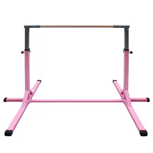 "KIDS GYMNASTICS BAR | ADJUSTABLE HEIGHT, HOME TRAINING KIP BAR | AGES 3+ | BRIGHT YELLOW | PERFECT FOR LITTLE ATHLETES!"