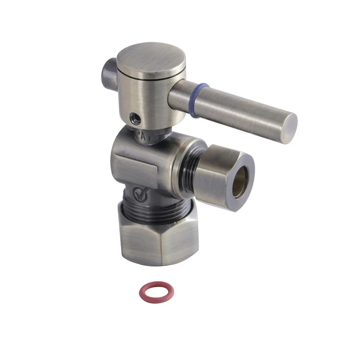 Fauceture CC53303DL Concord Quarter Turn Angle Valves - 0.625" x 0.375" O.D. Compression, Solid Antique Brass, Hot/Cold IDX, Artistic Craftsmanship, Innovative Design, Durable, 0.42 lbs, 0.63" H, 2.44" W, 2.19" L