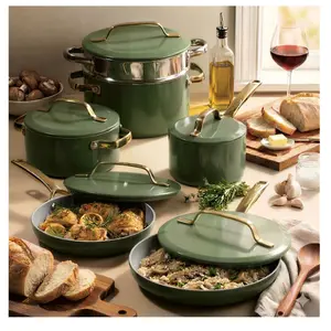 Gotham Steel 11 -Piece 8.5-in Aluminum Cookware set with Lid, 4 Color