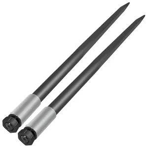 VEVOR Hay Spear Spears 49" Hay Bale Spear Spike,  , 4000 lbs Capacity Quick Attach Square Hay Bale Spears, 2 Pics Black Bale Forks, Bale Hay Spike with Hex Nut & Sleeve for Buckets Tractors Loaders