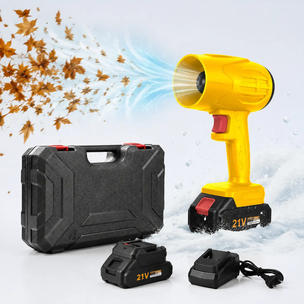 Cordless Leaf Blower with Battery and Charger, 400,000 RPM Turbo Air Jet Blower, Portable Lightweight Handheld Blower with Adjustable Speed for Patio Cleaning, Lawn Care, Car, Blowing Leaves and Dust