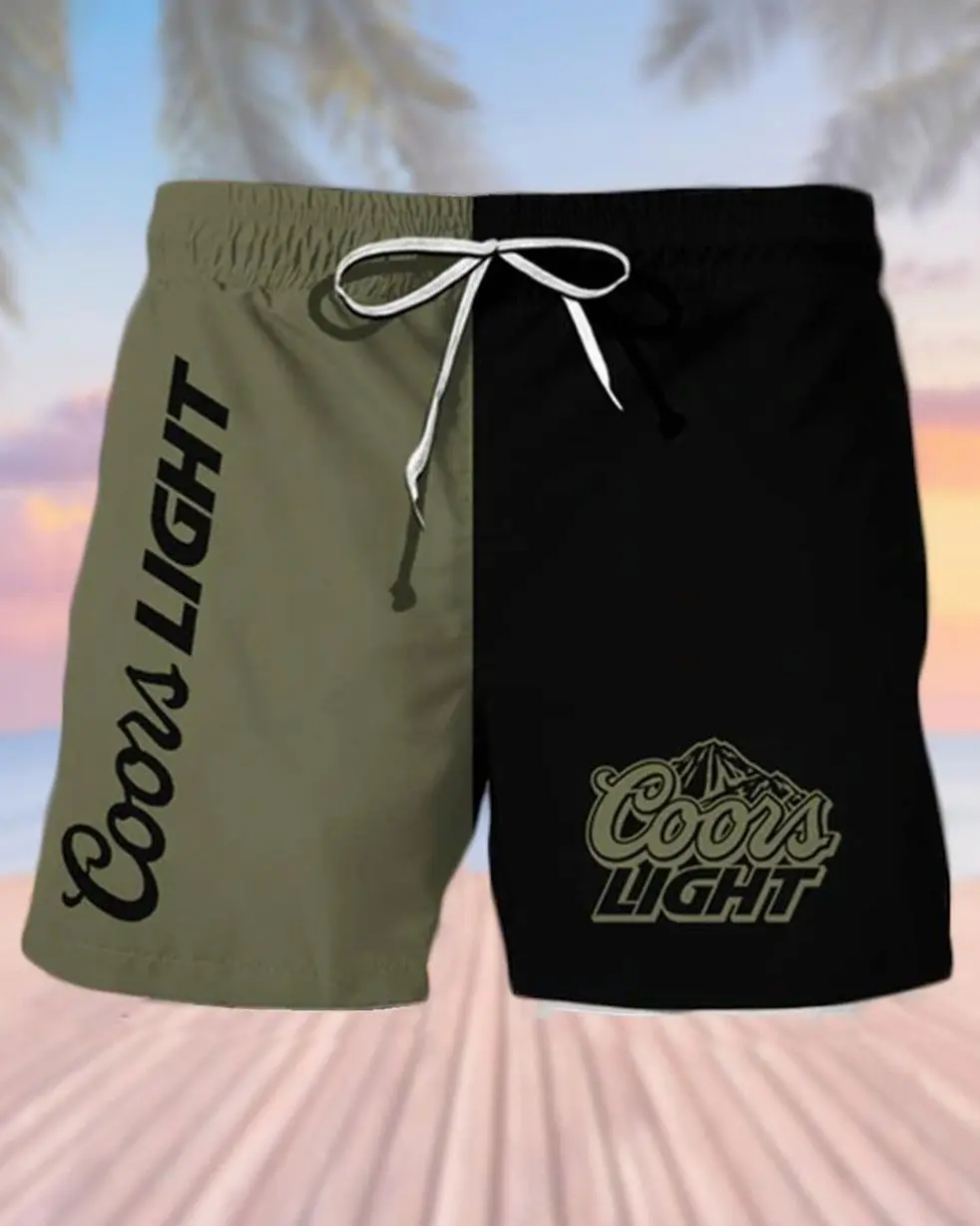 Coors Light Men's Casual Drinking Print Beach Shorts K7B