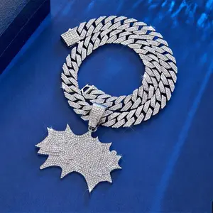 15MM Iced Out Cuban Chain Pendant 20" Length HipHop Jewelry Durable Gift for Men and Women