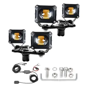 4-pack Spotlights with Mounting Brackets flashing switch Kit For Wrangler JL/JLU