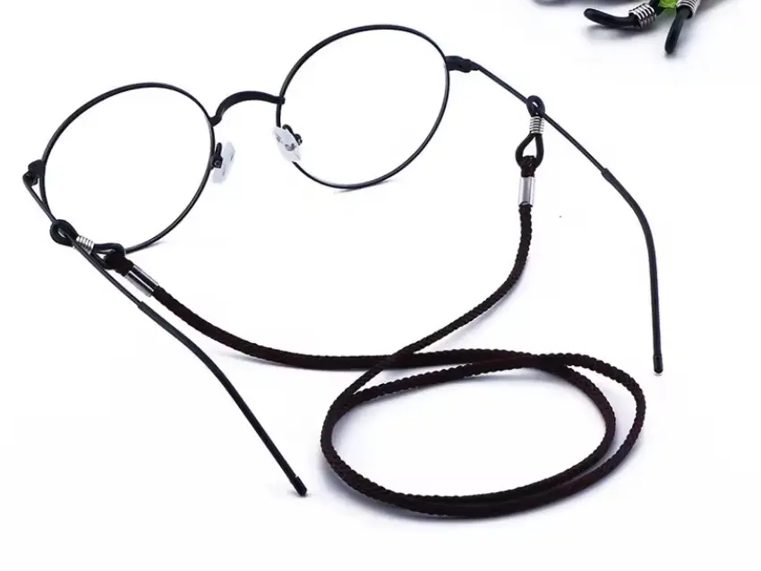 2-Pack PU Leather Eyeglass & Face Mask Lanyard Set, Adjustable Glasses Holder Neck Strap (Black & White)