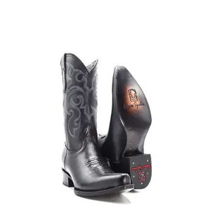 2535003101 - Vaquero Signature Men's Snip Toe Boots Flor Entera Black