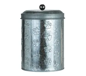 10 Strawberry Street Puppy Paws Galvanized Canister, Small