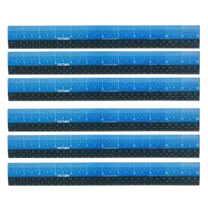 Easy Read™ Ruler, Plastic, Blue/Black, 12", Pack of 6