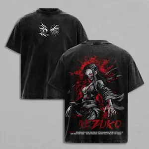 Nezuko Kamado Demon Slayer Graphic Tee, Cute Anime Girl T-Shirt, Vintage Washed Cotton Streetwear, Casual Baggy Top, Retro Manga Shirt, Trendy Pop Culture Outfit, Everyday Summer Fan Apparel