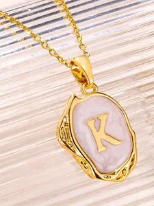 Initials Pendant Necklace for Women, Fashion Jewelry for Party, Daily Clothing Decor, Trendy All-match & Exquisite Jewelry for Birthday Gift