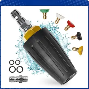 Turbo Nozzle Universal Pressure Washer Nozzle Tips Rotating Nozzle 2.7 Orifice Power Washer Nozzle Accessories 2.7GPM Spray Nozzle for Concrete, Driveway, 1/4'' Quick Connect Attachment