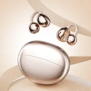 GL8 Clip On Wireless Headphones Bluetooth 6.0 DT6.0 Pulse Tech 360° Sound IPX5 Waterproof Rose Gold Earbuds for Music Calls Sports Comfortable Electronic Headset Audio Christmas Gifts