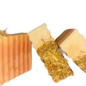 Sudzbymesha Sunjoy Body Bar - sweet orange Creamy Lather Cleanser Bar for Gentle Skin Care Soap Calendula Flower Silky Hydrating Moisture Body Care Nourishing