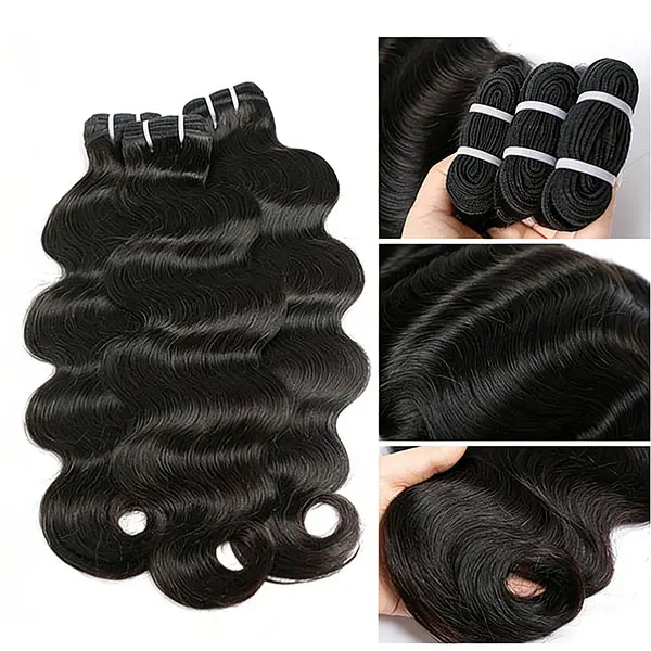 MISS ROLA 16A Raw Human Hair Double Drawn Body Wave Vietnamese Hair 3 Bundles, Double Wefted Premium 100% Unprocessed Virgin Hair Extensions, Thick Full Ends, Natural Black Silky Soft, Luxury Reusable 18 20 22 Inch