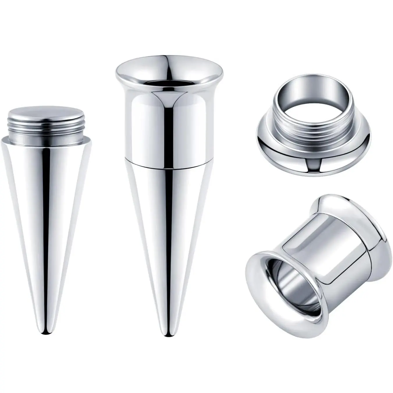 Stainless Steel Ear Taper Kit Piercing Tunnels Expander Stretcher Stretching Body Piercing Set 8G-13/16
