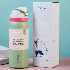 Owala FreeSip Insulated Water Bottle 32oz – Neo Sage | Brand New in Box | Leak-Proof, Built-In Straw, Stainless Steel | Sage Green Minimalist Aesthetic Tumbler for School, Gym & Travel