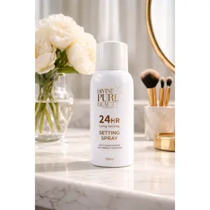Divine Pure Beauty 24 Hr Long-Lasting Lightweight Makeup Fixing Spray - Single Item, Flawless Cosmetic Setting Spray for Anti-Flaking, Anti-Makeup Oxidation
