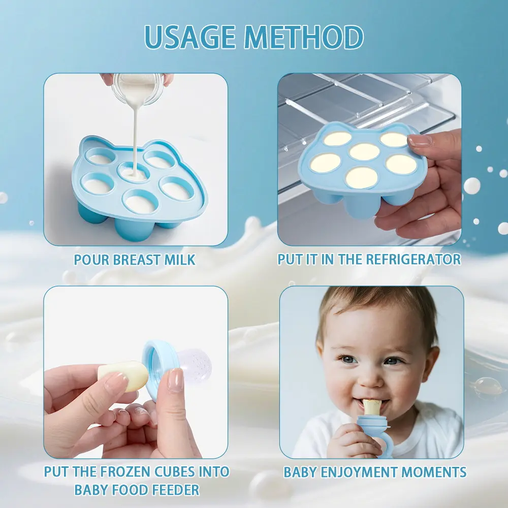 BABY MILK頭物4点 ThoLune Baby Food Fruit Feeder & Breastmilk Popsicle Mold Set