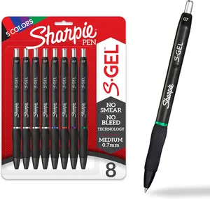 S-Gel Pens, Medium Point (0.7mm), Assorted Ink Colors, 8 Count - Ideal for Writing, Journaling, Drawing, Coloring, Note-Taking, College Supplies
