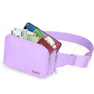 LGAG Pink Multifunctional Waist Bag - Multi-compartment Adjustable Strap Lightweight Card Holder Fitness Running Bag  Zipper Waterproof Fanny Packs
