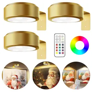 3-Pack Picture Light for Artworking, Modern Magnetic Wall Light with 13 RGB Color, Remote and Dimmable Timer for Picture, Photo, Poster, Portrait, Frame.christmas decorations