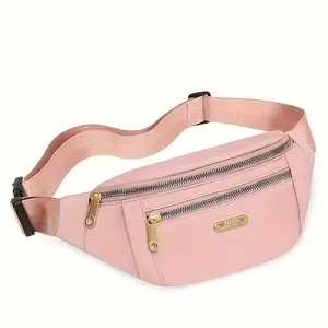 [Lightweight Waist Bag] 1pc Women's Adjustable Waist Bag - Lightweight, Foldable Travel Bag with Multiple Compartments & Zipper Closure |   Casual Crossbody Belt Pack for Everyday Use, Outdoor Activities, Secure Storage (Black & Multi-Color Options)