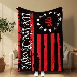 Star And Stripe Pattern Blanket, 1 Count Soft Comfortable Throw Blanket, Cool Bedroom Bedding Blankets, Warm Napping Blanket For Home Office Travel Camping