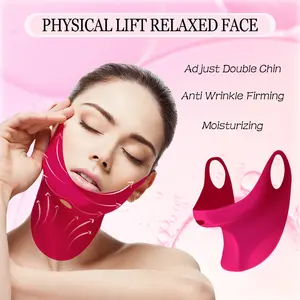 5Pcs Rosa Rugosa V-Line Lifting Bandage Mask - Instant Face Lifting, Chin Up, Double Chin Reducer, V-Line Shaping, Cheek & Neck for Women - Easy to Use, Adhesive-Free, Reusable, Skin-Friendly Solution for a More Defined Jawline