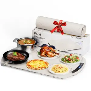 COWSAR Warming Mat for Food, Electric Silicone Food Warmer Trays for Chafing Dishes & Buffet,Portable Countertop Food Warmers for Parties, 7-Level Temp 5-Hour Timer