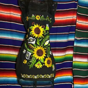Sunflower embroidered dress- A Beautiful and Classy embroidered sunflower dress. Summer