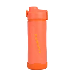 24oz WowPress Water Purifier Bottles-Browns Orange