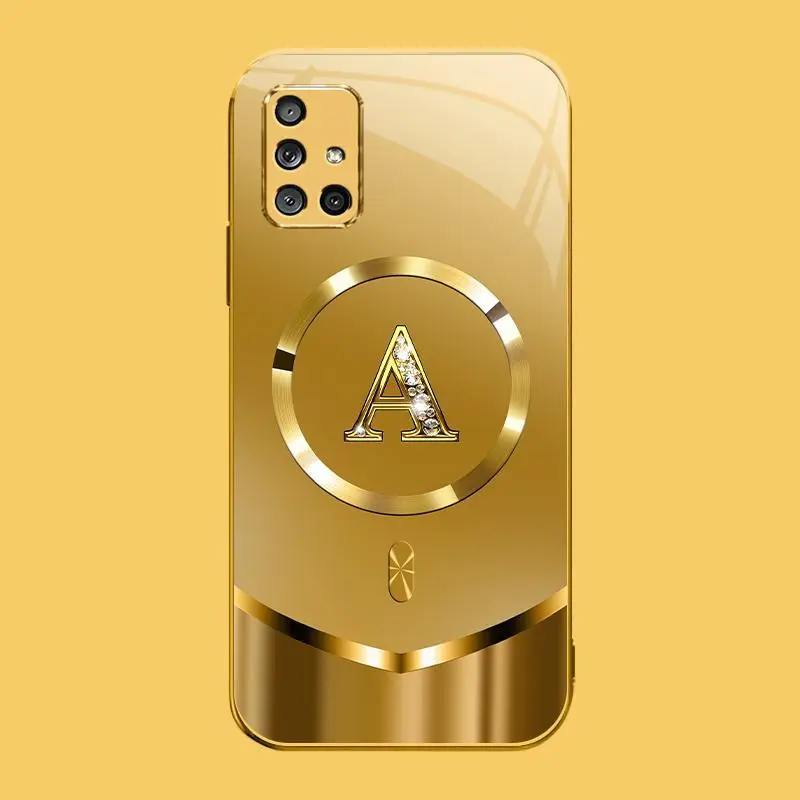 Suitable for [Galaxy A51 5g] high-end MagSafe phone case🥰，Luxury Gold 26 Initial phone Case Bling Monogram 952