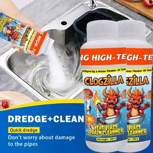 Clogzilla Works High-Tech Heat Blast Drain Cleaner 500g Quick Dredge & Clean Without Pipe Damage Dredge+Clean