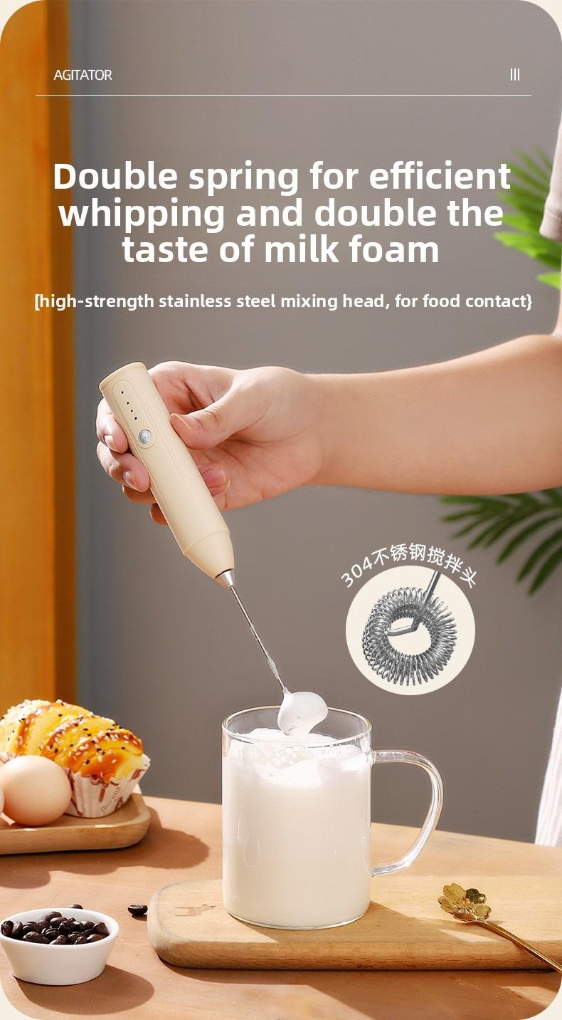 Electric Milk Frother Handheld with 3-Speed Adjustable Whisk, Fast Frothing Coffee Tools, Portable Wireless Foam Maker for Hot & Cold Drinks