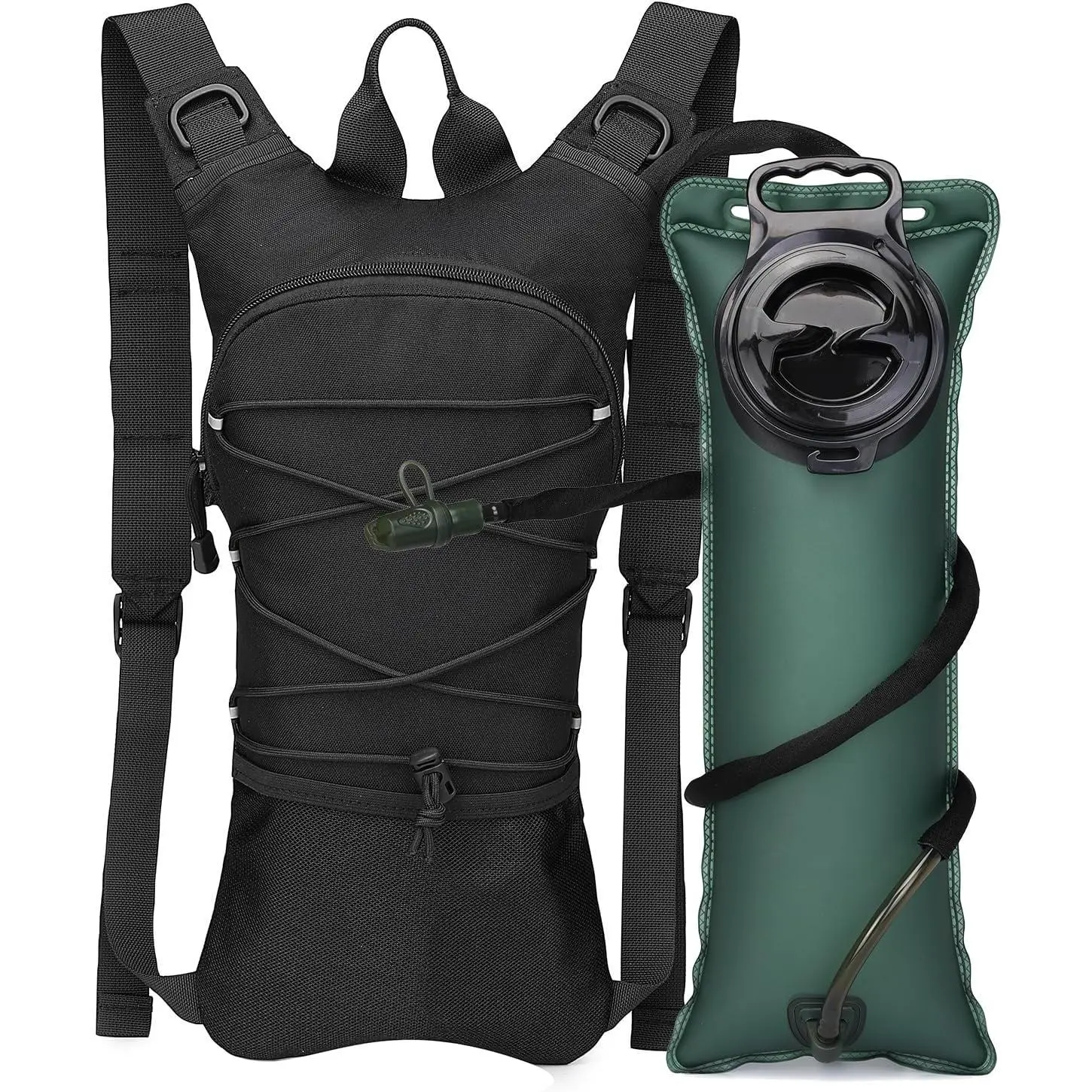 Hydration Backpack with 3L Water Bladder Militray Molle Water Backpack Hydration Pack for Men Hiking, Biking, Running