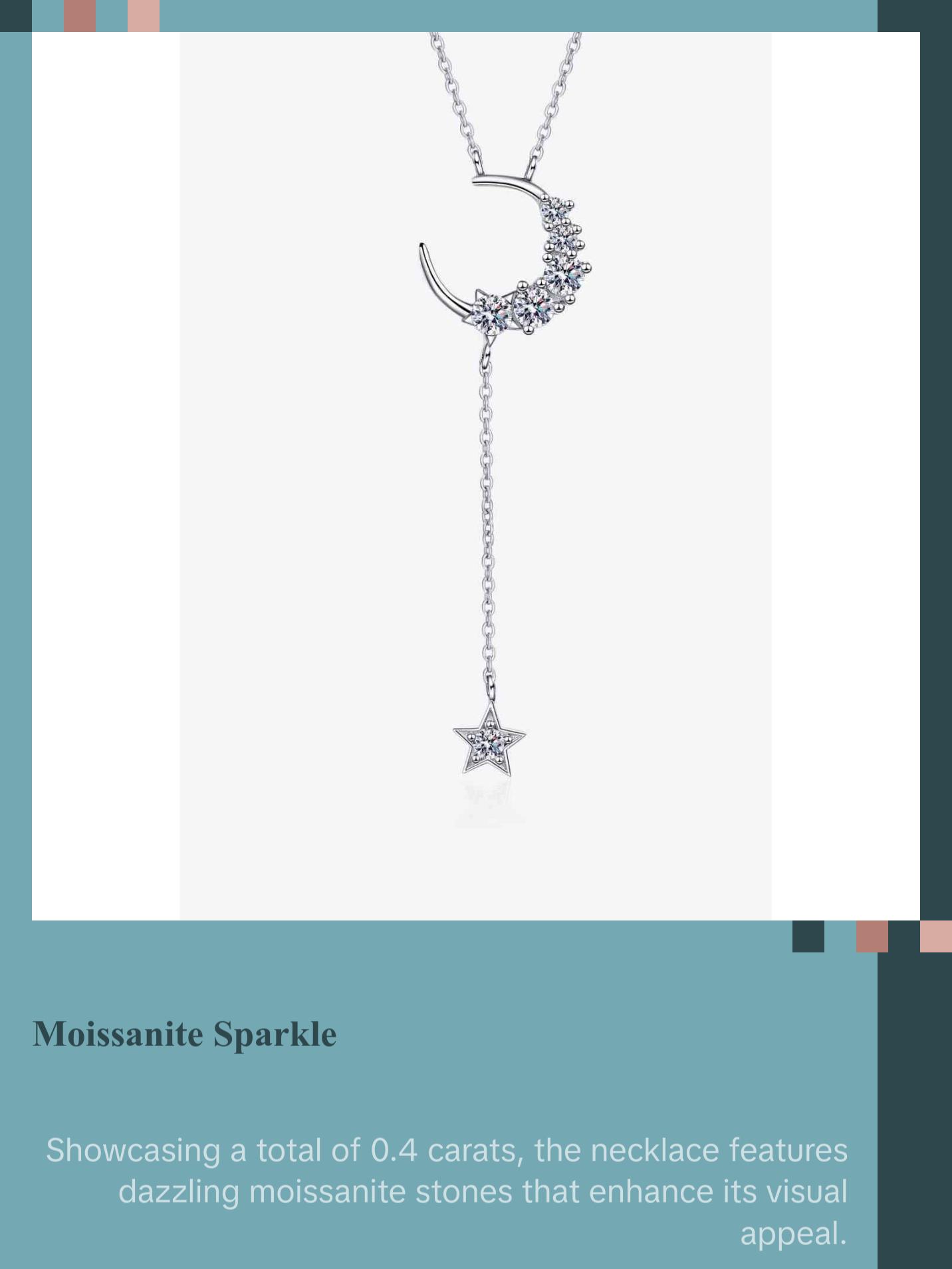 Star & Moon Moissanite Necklace