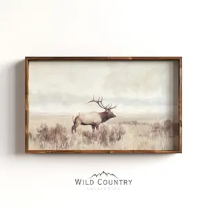 Poster Unframed able Vintage Elk Painting, Muted Woodland Animal Poster Unframed , Countryside Poster Unframed , Montana Wall Art, Rustic Cabin Decor, Man Cave Hunting Decor