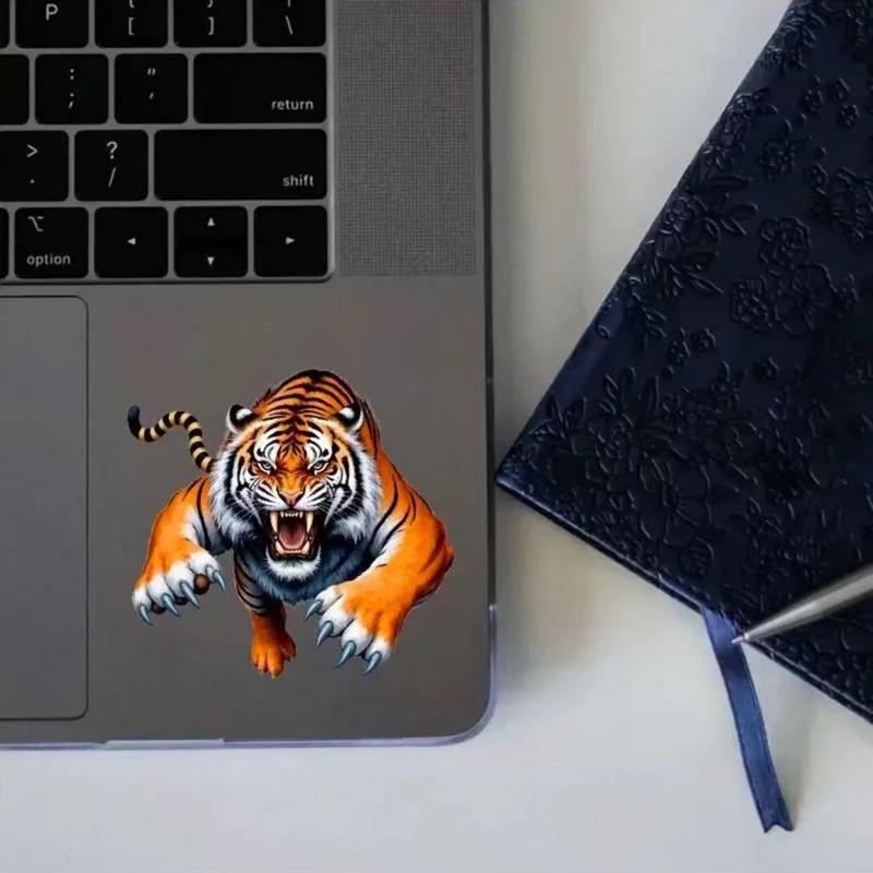 Tiger Vinyl Sticker Bright Fur Strong Stripes Blue Blades Car Laptop Bottle Truck Phone Motorcycle Window Wall Glass Decal Sticker For Cars