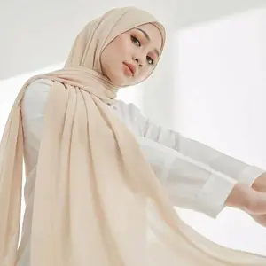 Premium Women Heavy Chiffon Hijab Scarf Chiffon Muslim Hijabs Plain Good Stitching Maxi Wrap Solid Color Musulman Femme Shawls