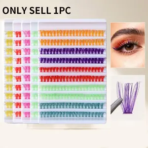 Colorful False Eyelashes, Large Capacity, Multi-Colors, Segmented, Dense and Curling, Natural Look, Cross-Border Style